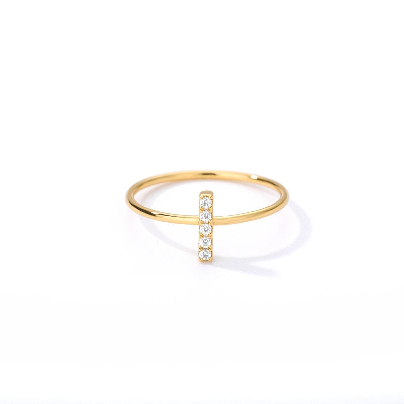 Crystal Initial Letter Ring