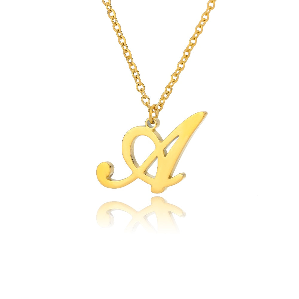 Cursive Initial Letter Necklace