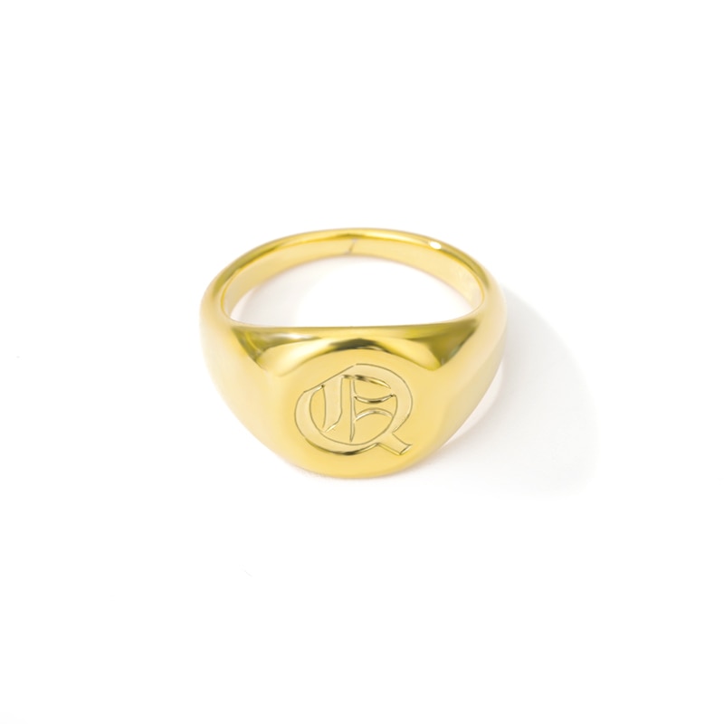 Old English Initial Letter Signet Rings