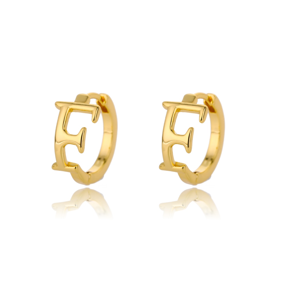 Initial Huggie Hoop Earrings