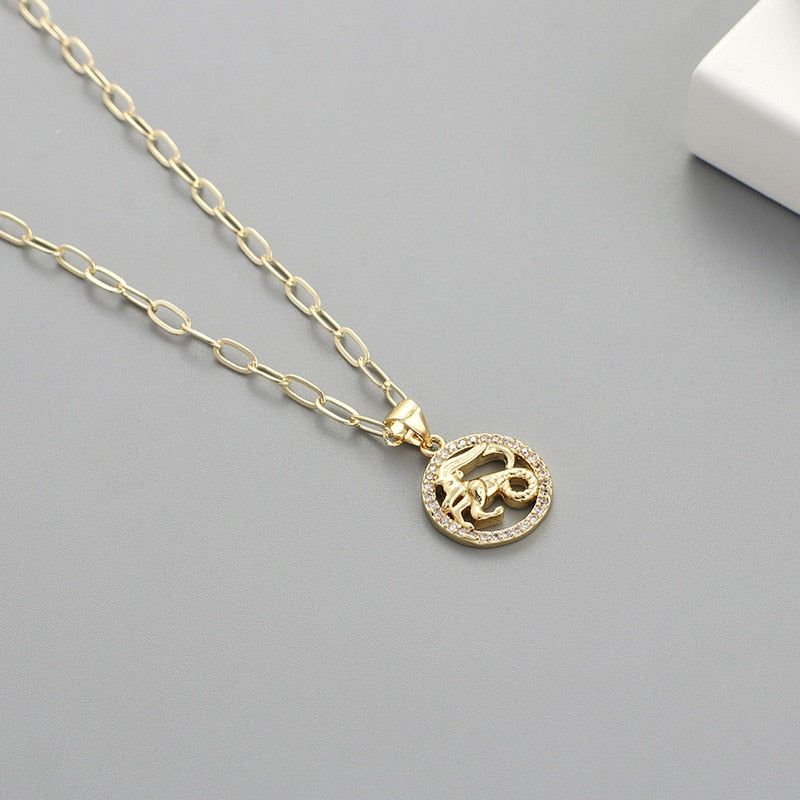 Paperclip Zodiac Sign Necklace