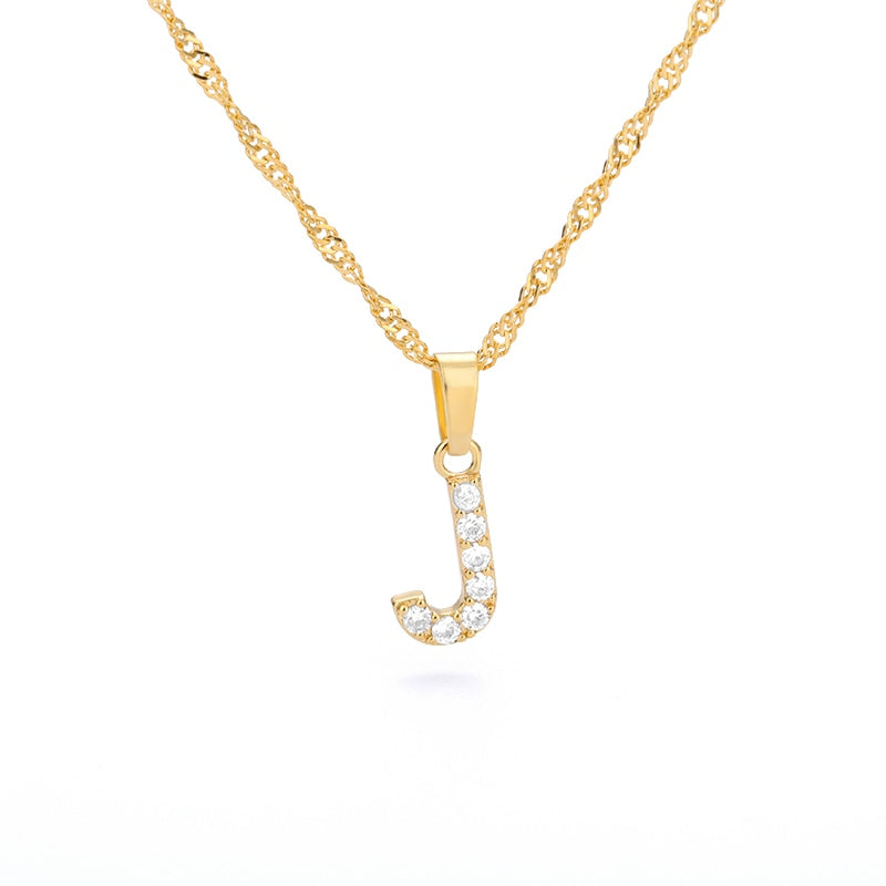 Crystal Initial Letter Necklace