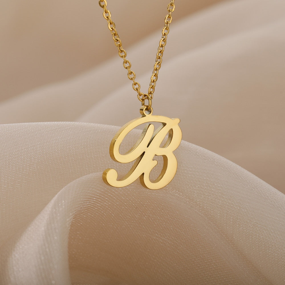 Cursive Initial Letter Necklace