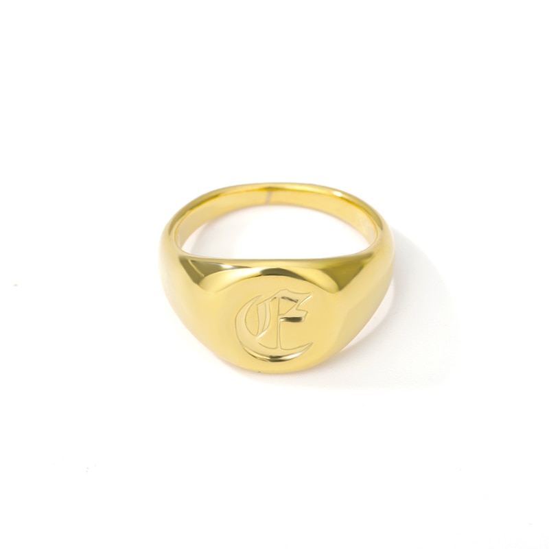 Old English Initial Letter Signet Rings