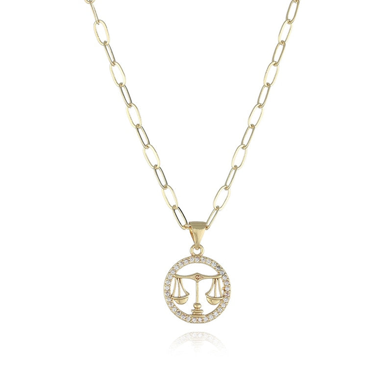 Paperclip Zodiac Sign Necklace