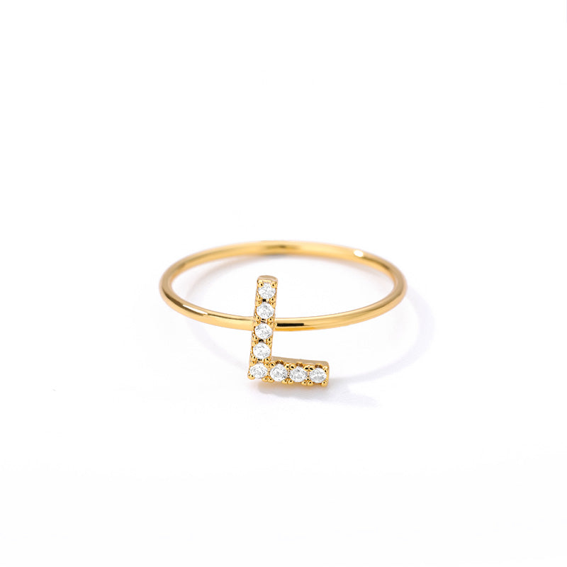 Crystal Initial Letter Ring