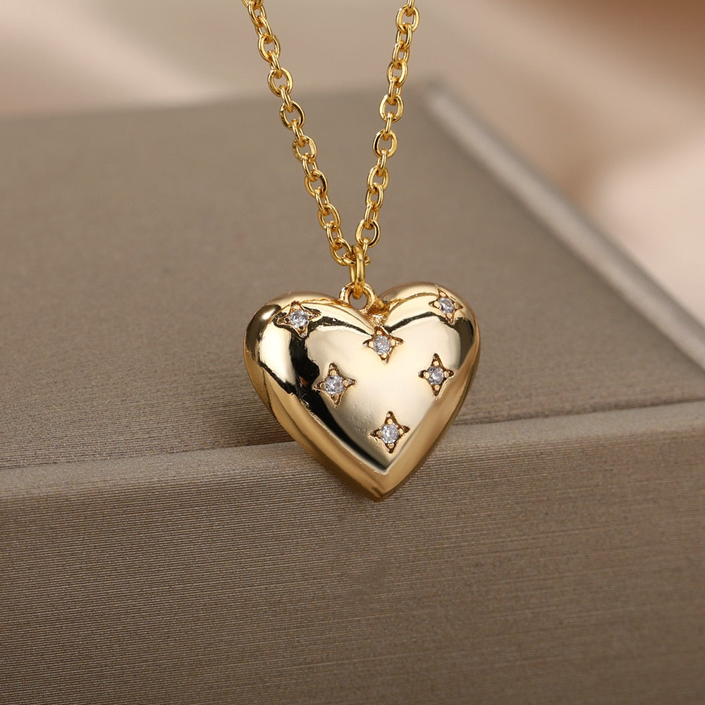 Starry Heart Pendant Necklace