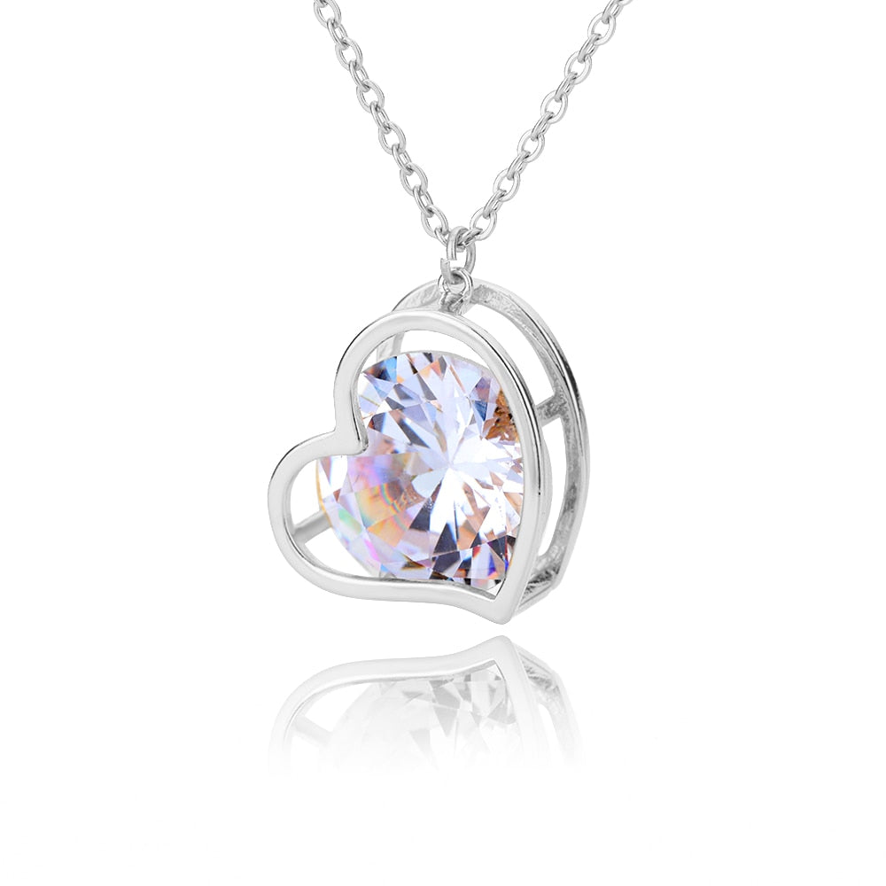 Floating Diamond Heart Pendant Necklace