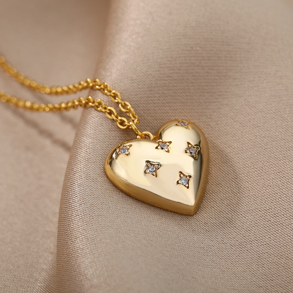 Starry Heart Pendant Necklace