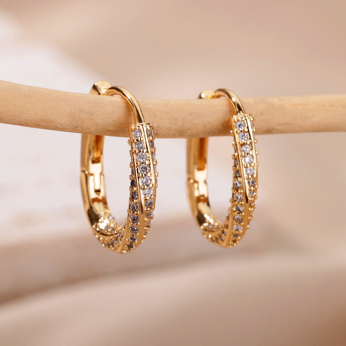 Oval Twisted Hoop Earrings