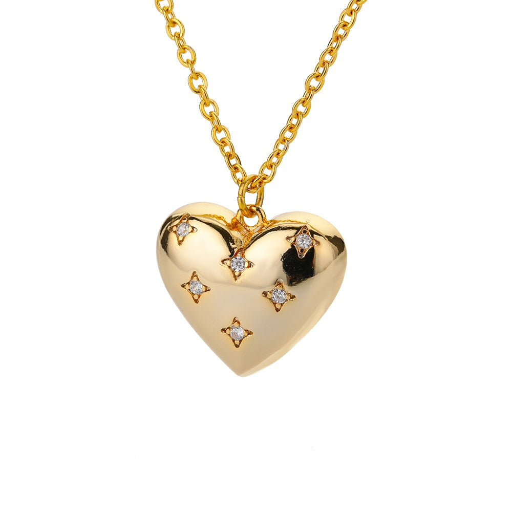 Starry Heart Pendant Necklace